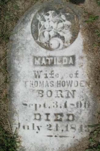 Matilda Howden tombstone